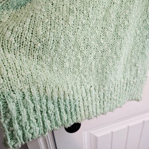 Vintage Floral Sweater Womens Medium Pastel Blue 80s Glam Rock Retro Cottage - Picture 6 of 11